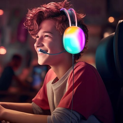 Słuchawki Przewodowe LED Gamingowe Z Mikrofonem Dla Graczy - obrazek 4