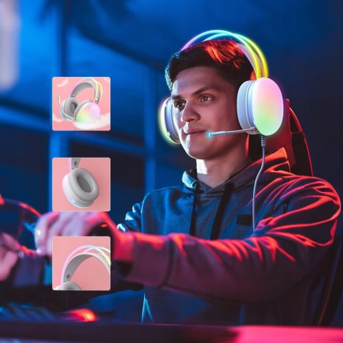 Słuchawki Przewodowe LED Gamingowe Z Mikrofonem Dla Graczy - obrazek 9