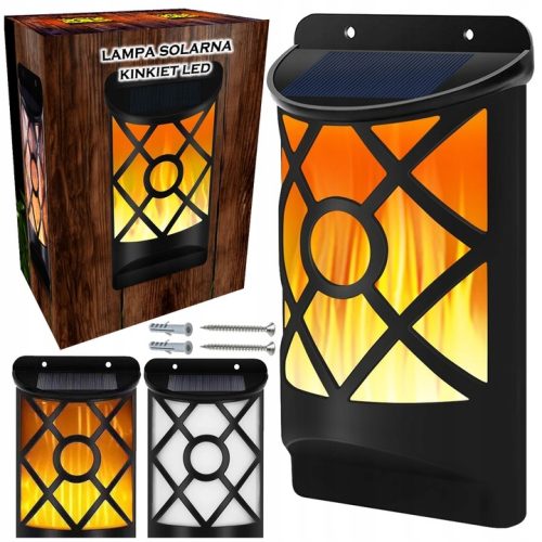 Lampa Solarna Kinkiet LED Efekt Płomienia - obrazek 1