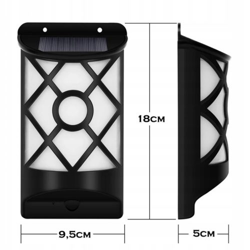 Lampa Solarna Kinkiet LED Efekt Płomienia - obrazek 5