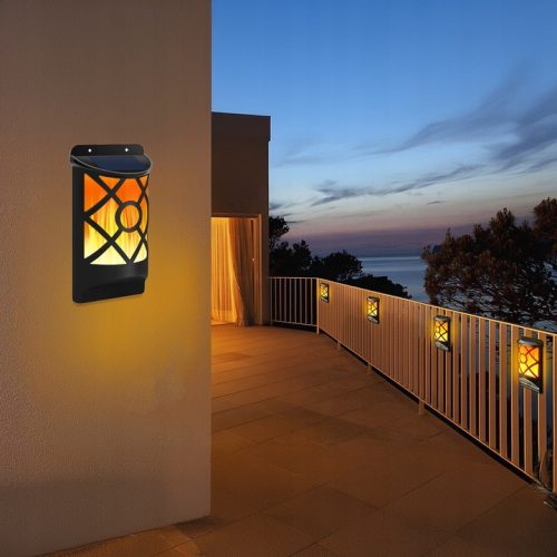 Lampa Solarna Kinkiet LED Efekt Płomienia - obrazek 3