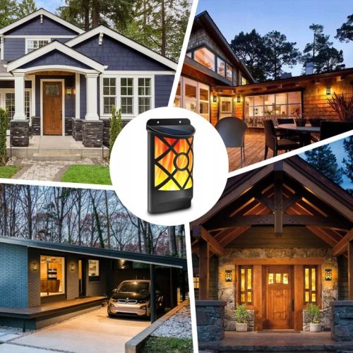 Lampa Solarna Kinkiet LED Efekt Płomienia - obrazek 4