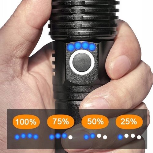 Mocna Latarka Taktyczna LED XHP90 ZOOM Survivalowa - obrazek 10