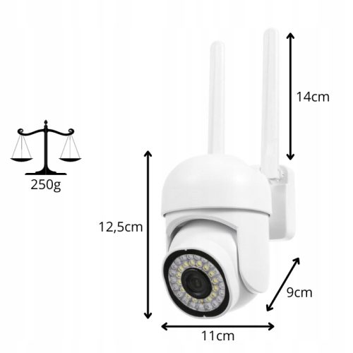 Kamera FULL HD 2MP 1080p ZOOM WIFI Smart 4x Detekcja - obrazek 6