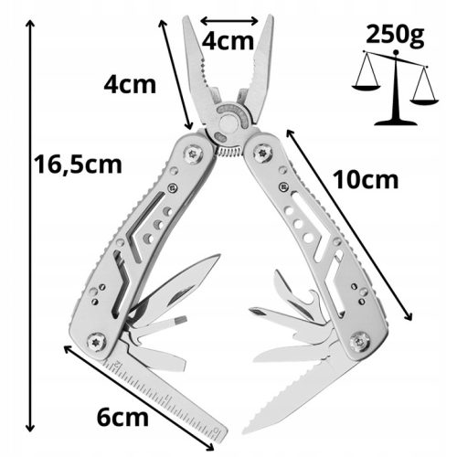 MULTITOOL SURVIVALOWY NARZĘDZIE WIELOFUNKCYJNE ZESTAW NARZĘDZI 24w1 Z ETUI - obrazek 8