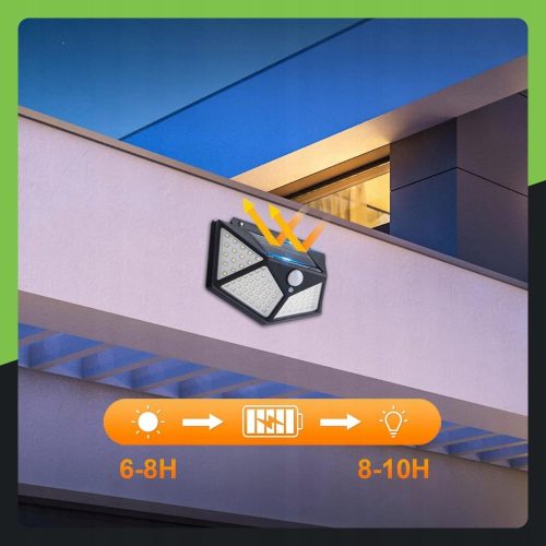 LAMPA SOLARNA 100 LED Z CZUJNIKIEM NAŚCIENNA - obrazek 4