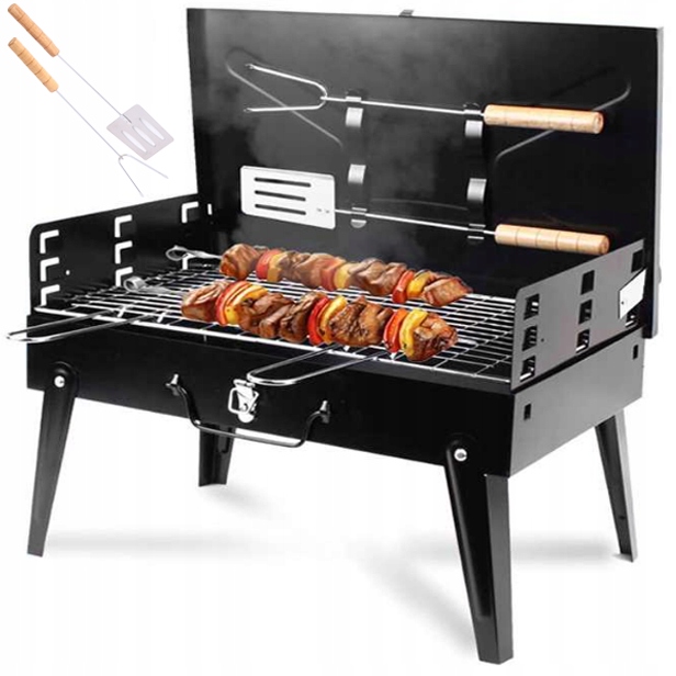 GRILL OGRODOWY WĘGLOWY SKŁADANY BBQ WALIZKA