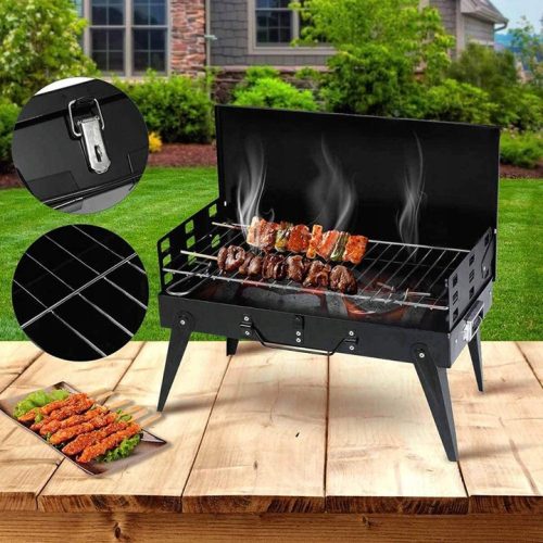 GRILL OGRODOWY WĘGLOWY SKŁADANY BBQ WALIZKA + AKCESORIA - obrazek 3