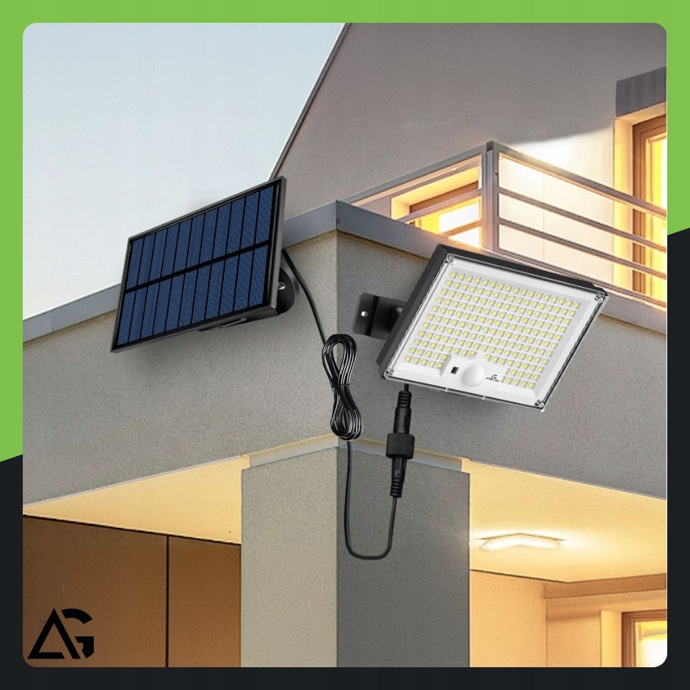 LAMPA SOLARNA LED 300W Z OSOBNYM PANELEM