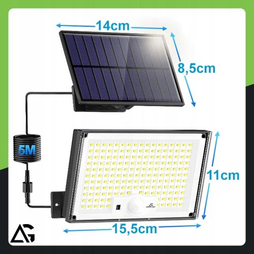 LAMPA SOLARNA LED 300W Z OSOBNYM PANELEM + PILOT - obrazek 7