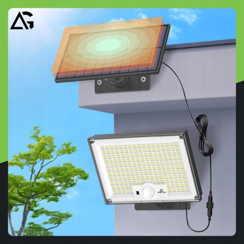 LAMPA SOLARNA LED 300W Z OSOBNYM PANELEM + PILOT - obrazek 4