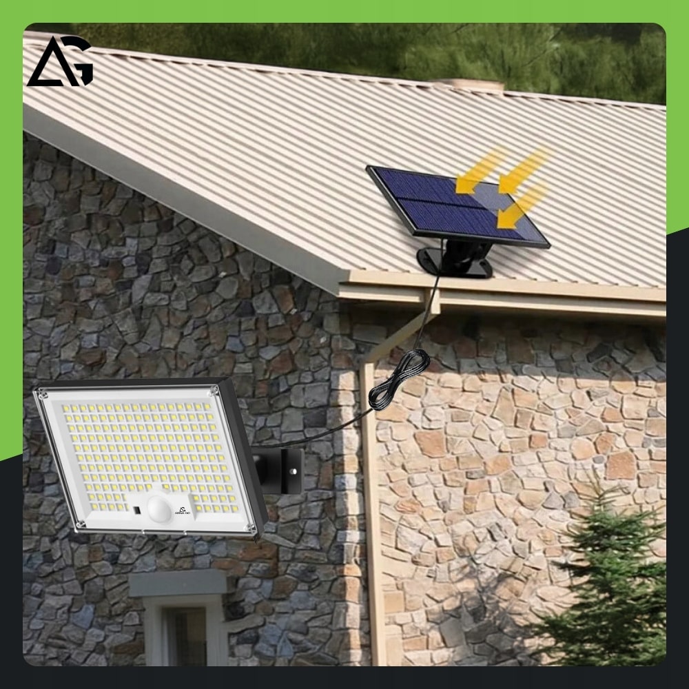 LAMPA SOLARNA LED 300W Z OSOBNYM PANELEM