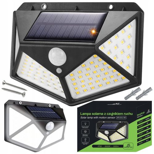 LAMPA SOLARNA 100 LED Z CZUJNIKIEM NAŚCIENNA - obrazek 1