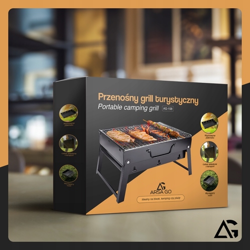 GRILL OGRODOWY WĘGLOWY SKŁADANY BBQ WALIZKA