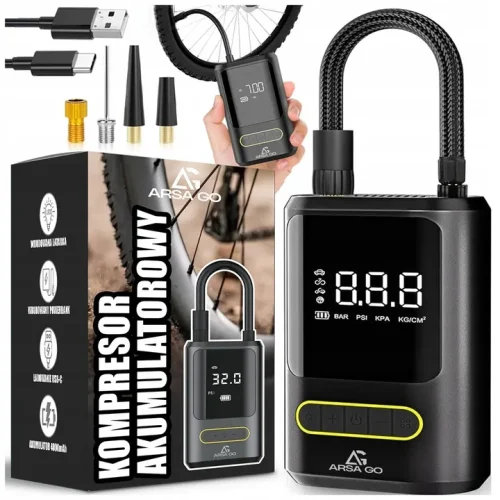 ELEKTRONICZNA POMPKA SAMOCHODOWO/ROWEROWA 80W 4000mAh ARSA GO - obrazek 1