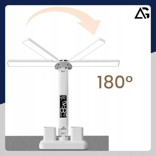Lampka Biurkowa LED Z Zegarem, Temp, Datą 6w1 PREMIUM - obrazek 6